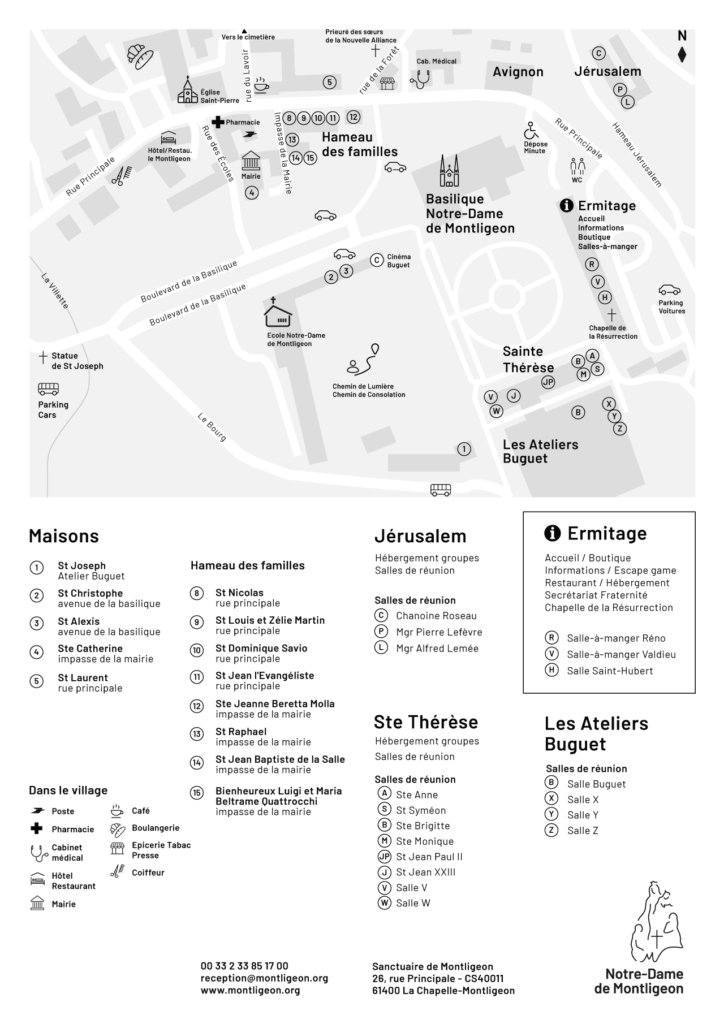 Plan du Sanctuaire Notre-Dame de Montligeon