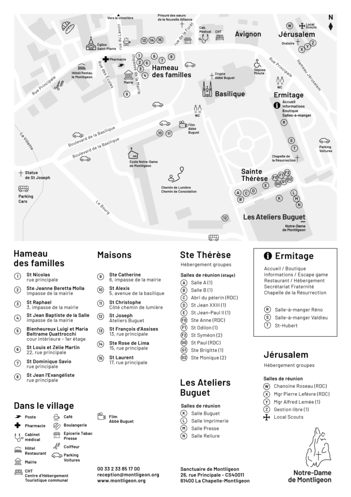 Plan du sanctuaire Notre-Dame de Montligeon