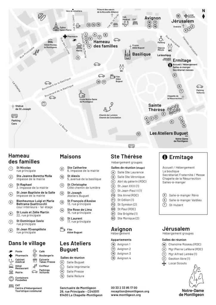 Plan du sanctuaire Notre-Dame de Montligeon