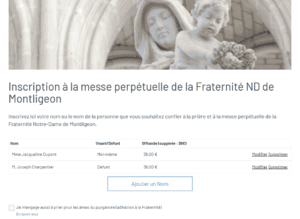 Nouveau formulaire d'inscription à la Fraternité de Montligeon