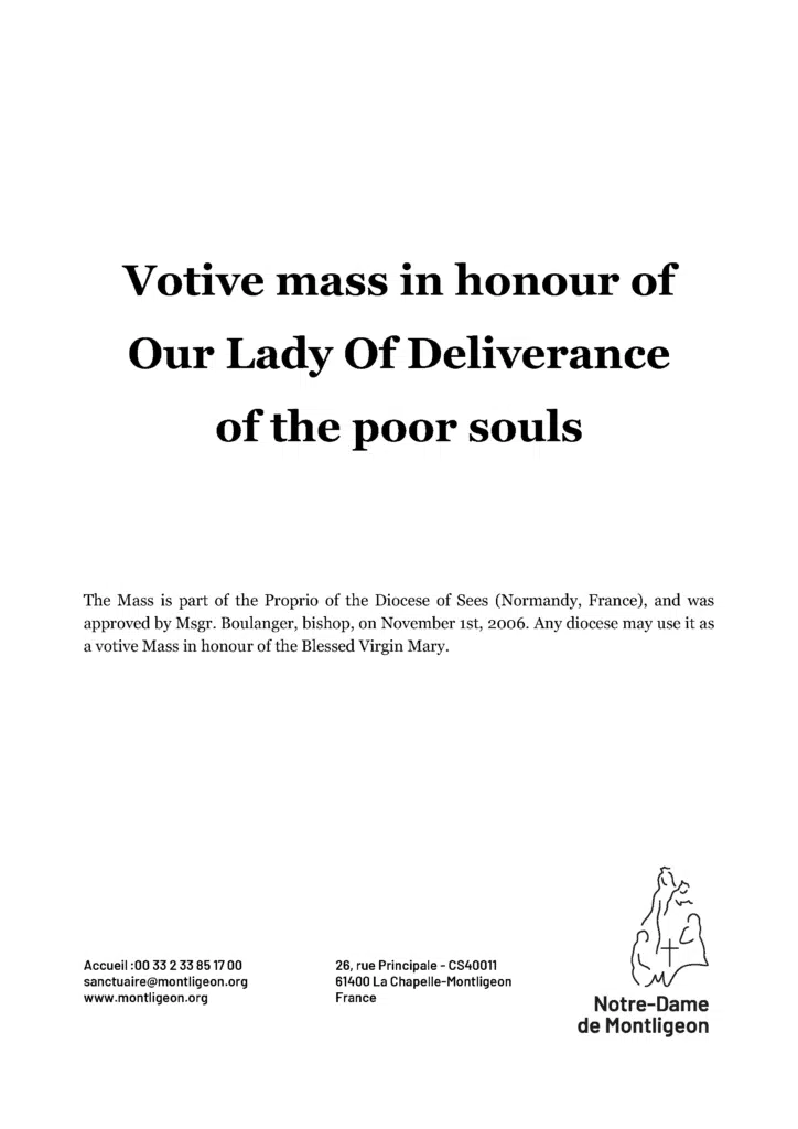 2023-02-14-EN-Montligeon-Votive Mass-Our-Lady-Of-Deliverance Englisch