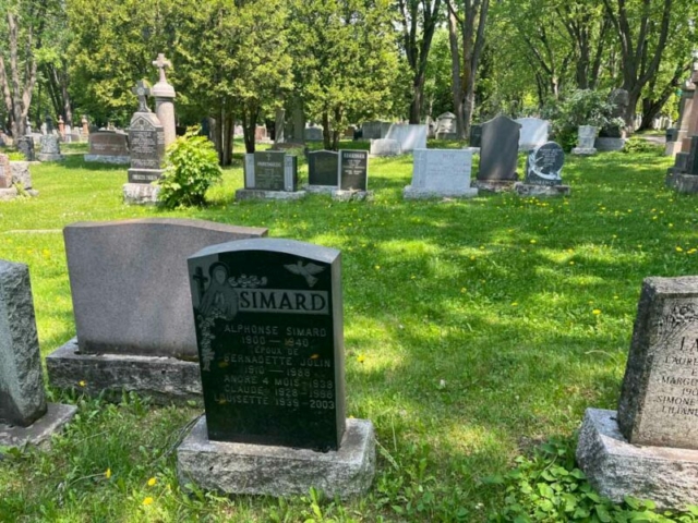 Québec, cimetière Notre-Dame de Belmont