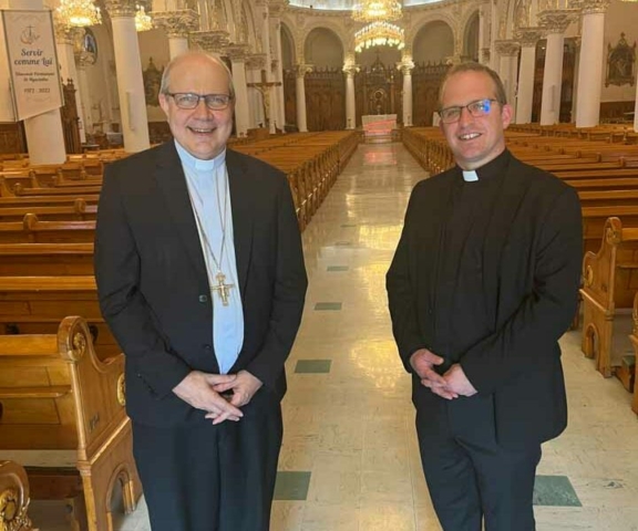 Saint-Hyacinthe, le 2 juin 2023, rencontre avec Mgr Christian Rodembourg, évêque de Saint-Hyacinthe