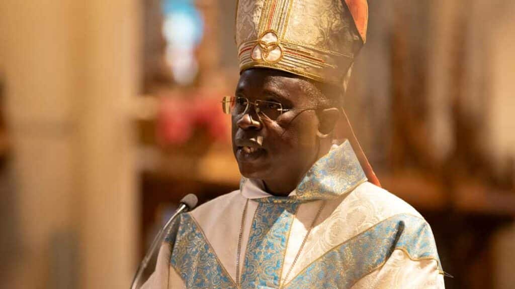 Pèlerinage du Ciel présidé par Mgr Aristide Gonsallo, évêque de Porto-Novo, Bénin avec les sœurs de la Nouvelle Alliance et les pères de la Communauté Saint-Martin qui animent le sanctuaire.