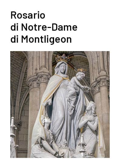 Scoprite la nostra guida PDF di 8 pagine per recitare il Rosario con Nostra Signora di Montligeon. Il Rosario è una preghiera meditativa che invita a contemplare Cristo con lo sguardo di Maria. È composto da 20 misteri, suddivisi in 4 serie: i misteri gaudiosi, luminosi, dolorosi e gloriosi. Unitevi a noi nella preghiera per le anime del purgatorio con il “Rosario di Nostra Signora di Montligeon”. Scaricate subito la guida dal nostro sito.