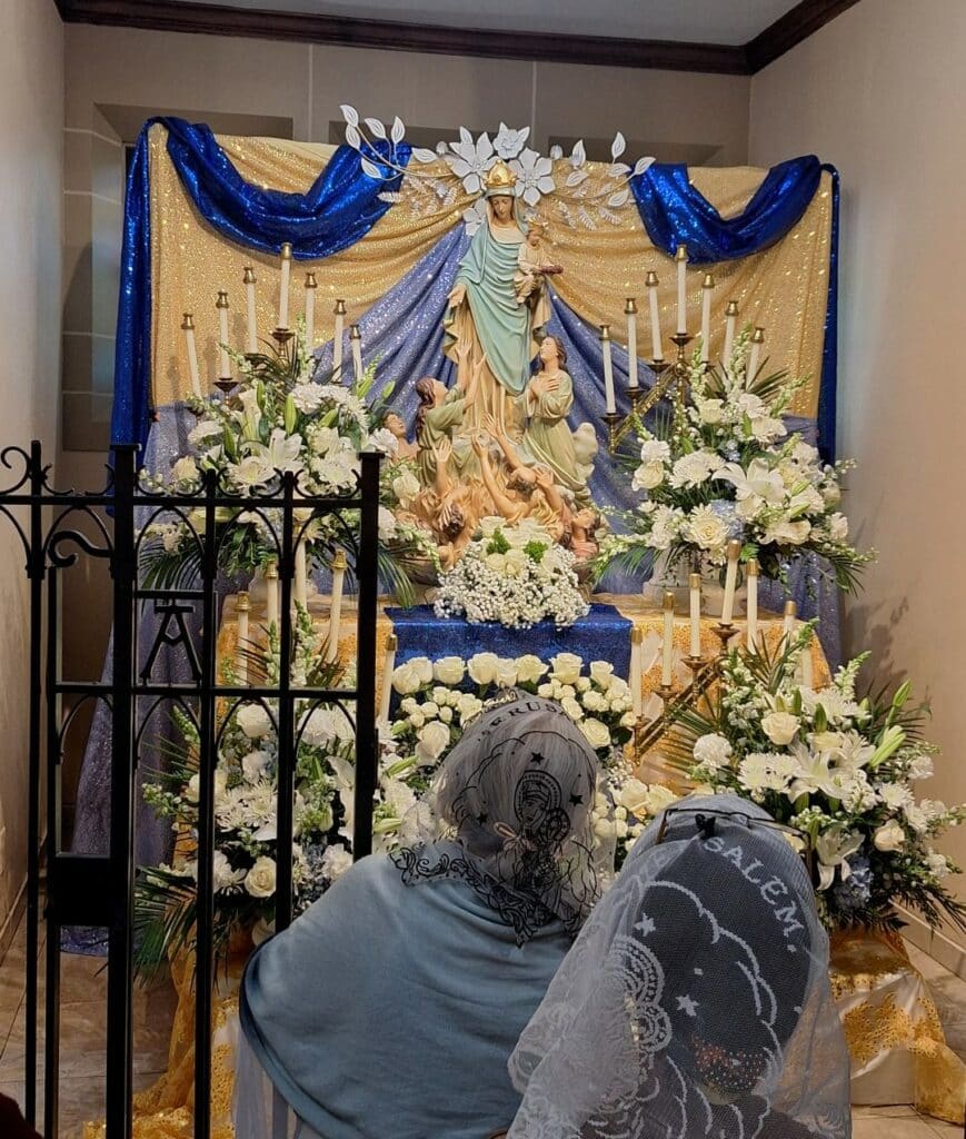 Our Lady of All Souls statue during the parish feast