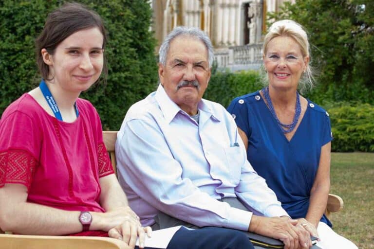 Tony and Janet Orlando were interviewed by Marie at the Shrine of Montligeon
