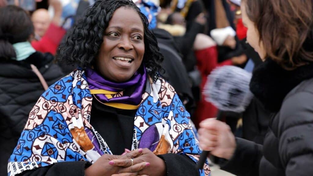 Gisèle est venu au pèlerinage du Ciel 2024 avec son groupe de prière des Mureaux