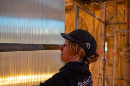 Travaux dépose des vitraux du choeur Atelier Gouty